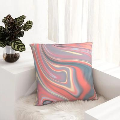 Korallenfarbener Marmor Flüssig Handyhülle Druck Polyester Kissenbezug Geschenk Design Kissenbezug Abdeckung Zuhause mit Reißverschluss