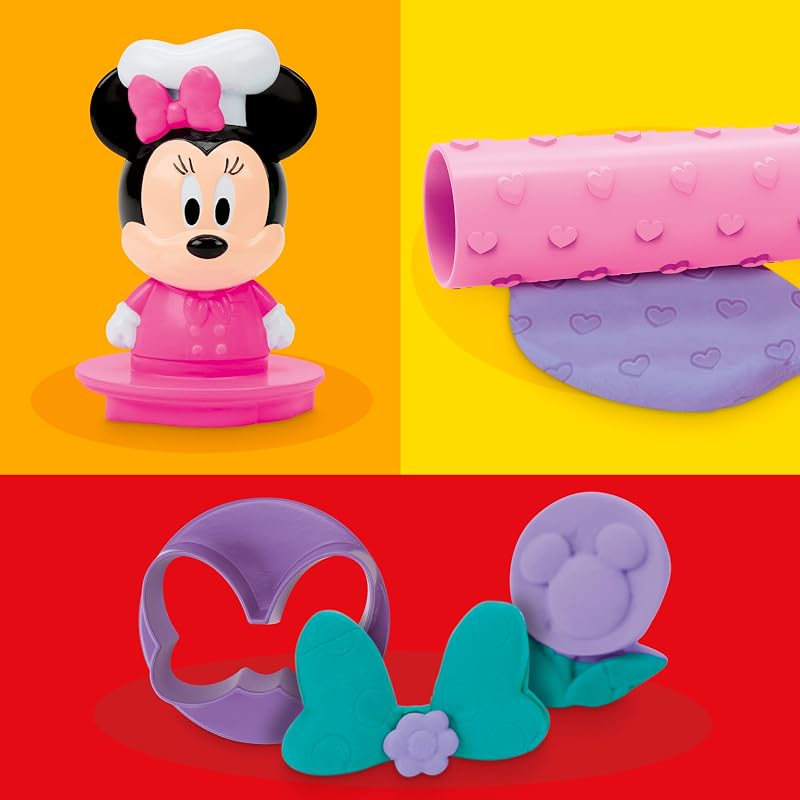 Hasbro Play-Doh Disney Junior Minnie's Clay Bakery Set, suitable for ages 2 and up, toddler art and craft toy, G3108 (Authentic Product)
