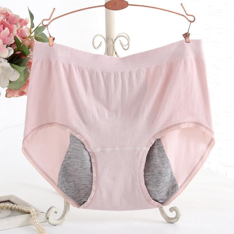 Leakproof High Waist Plus Size Period Panties - Breathable Pure Cotton for Women