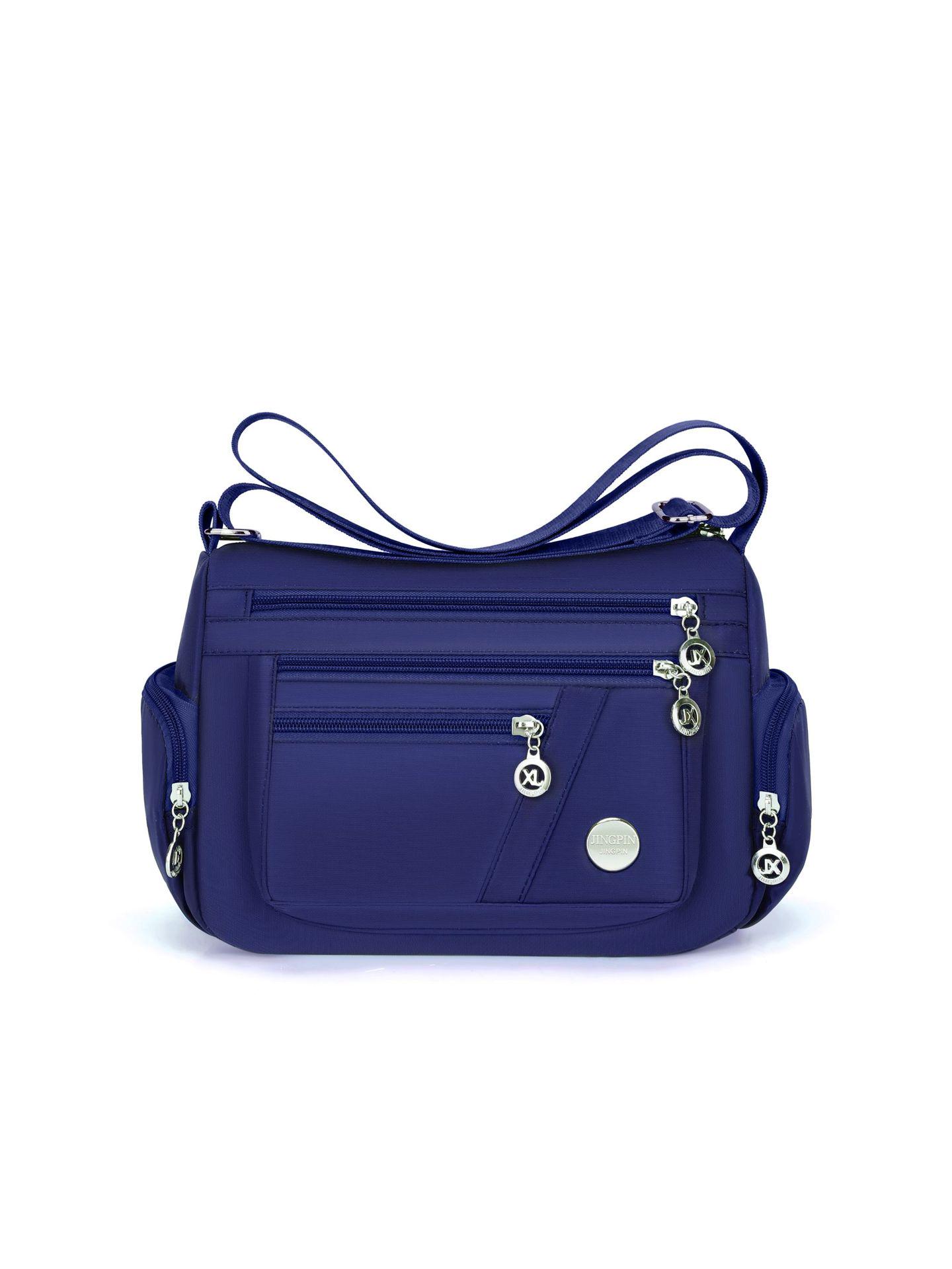 

Женская повседневная сумка кроссбоди в корейском стиле из нейлона с несколькими отделениями и большой вместимостью темно-синий