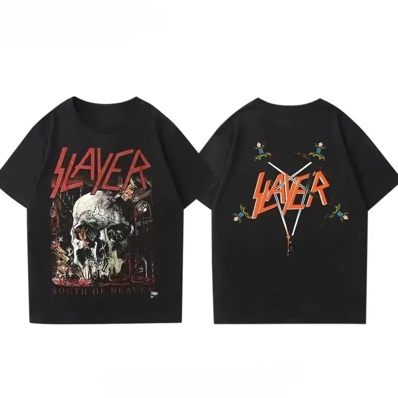 Slayer Band Street Inspired Hip Hop Rock Metal Rap Street Culture Cotton 2025 T - Shirt Loose Casual T Unisex Summer Tops Tee