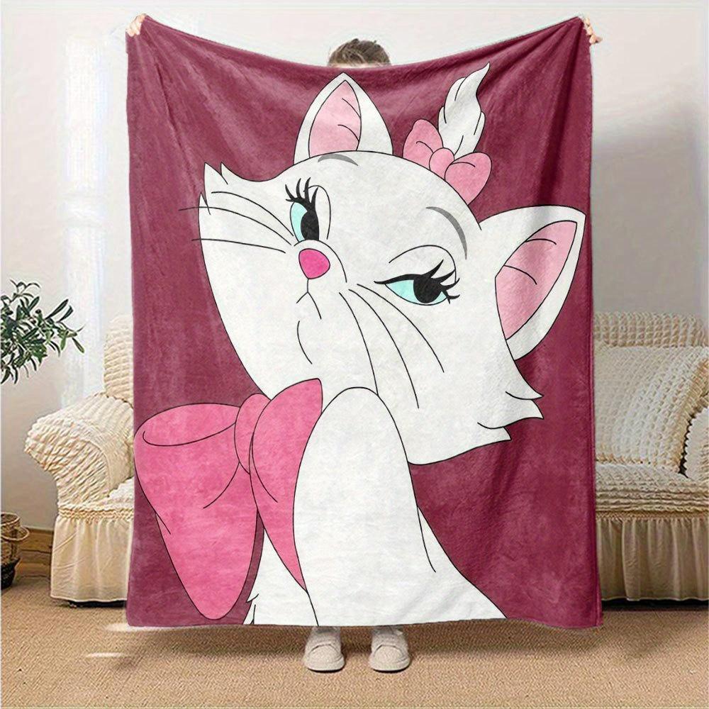 1pc Cute Cartoon Cat Print Throw Blanket - Soft and Cozy Home Decor for Room or Living Room