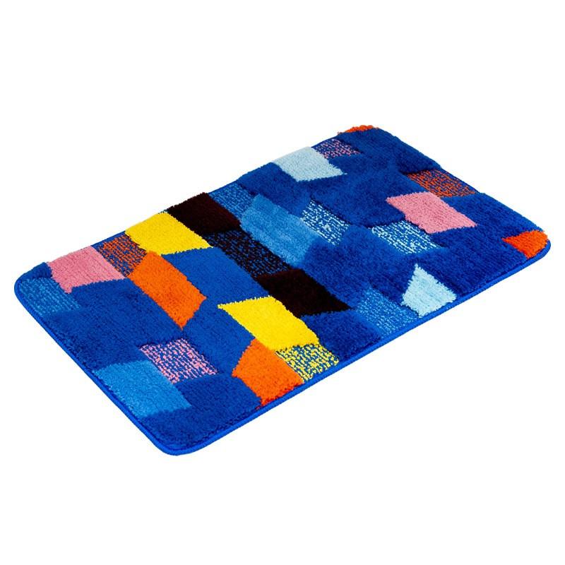 Double-Layer Plush Flocked Bath Mat Non-Slip Floor Rug Bedroom Entryway Bathroom Bohemian Style Washable