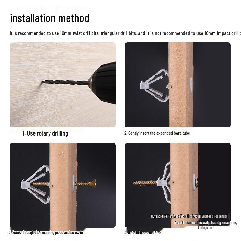 Butterfly Type Plastic Expansion Screws for Gypsum Board and Hollow Bricks