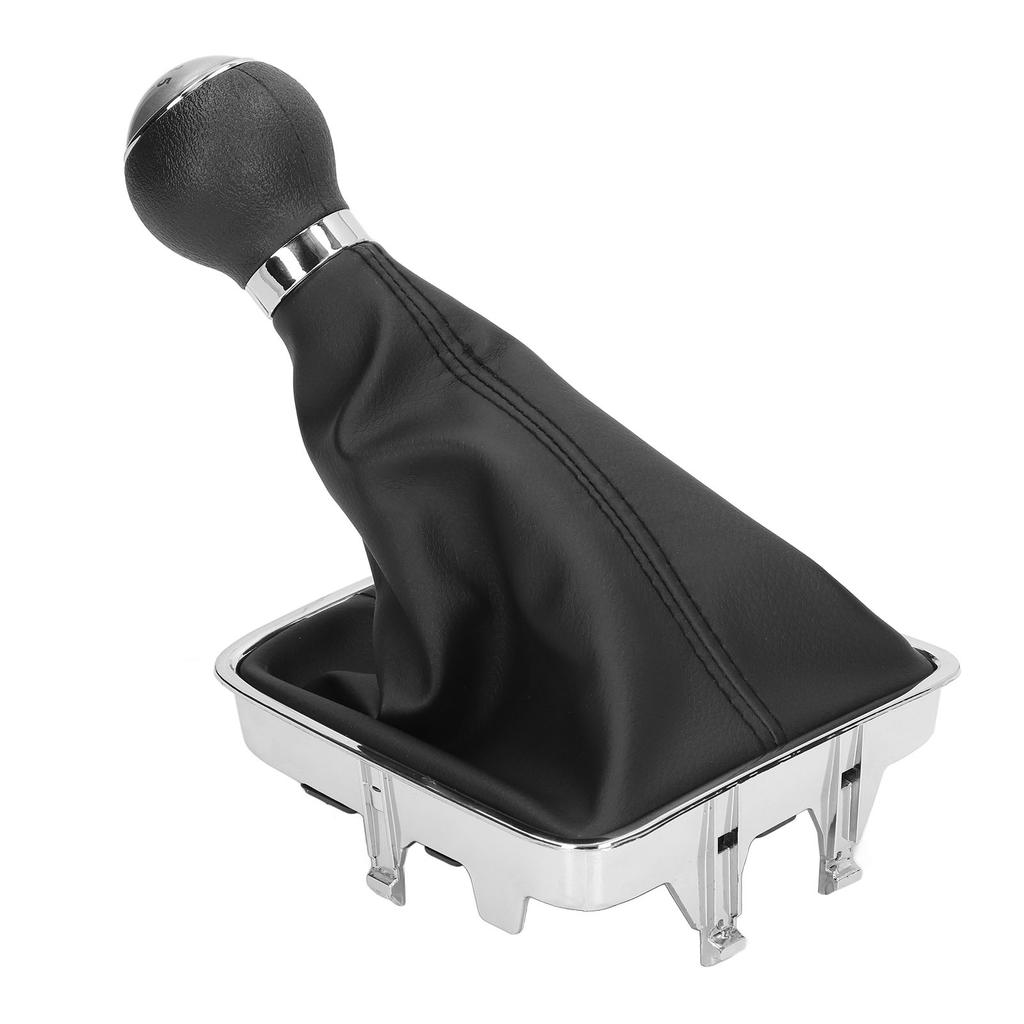 6-Gang Schalthebelknauf mit PU-Lederstulpe Automobil-Innenausstattung Ersatzkarosserieteile Silber