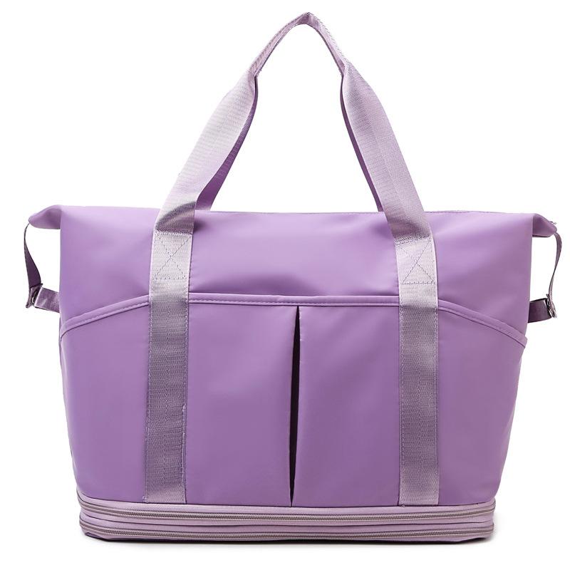 Double-layer expansion travel bag women's large-capacity short-distance portable maternity duffel bag dry and wet separation sports fitness bag