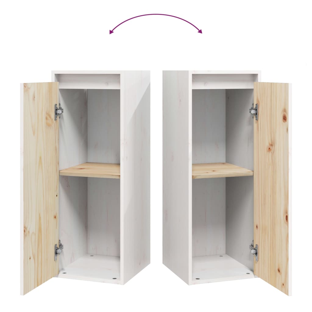 Vidaxl Wall Cabinet, White, 30X30X80 Cm, Solid Pine Wood