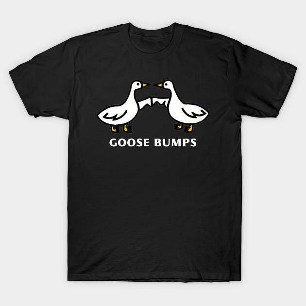 Men Black Print T-shirt Goose Bumps Funny Goosebumps No-Cut Transfer Paper Print Cotton Tshirt XL