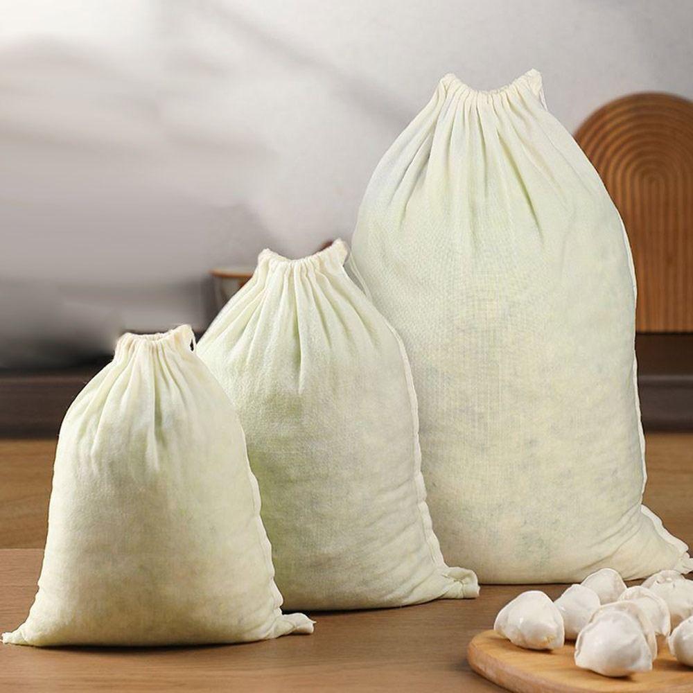 

Anti-blocking Kitchen Food Filter Net Drawstring Easy To Clean Vegetable Stuffing Squeeze Bag Cotton Reusable S-10x15CM