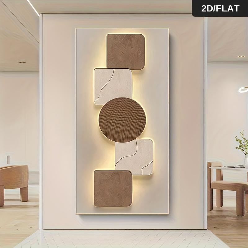 1 Stück 2D flaches modernes minimalistisches rahmenloses geometrisches Patchwork dekoratives Gemälde, nordischer Stil Wohnzimmer Sofarückwand p