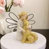 New Wood Carving Angel and Dog Resin Home Resin Ornament Creative Warm Romantic Holiday Commemorative Table Top