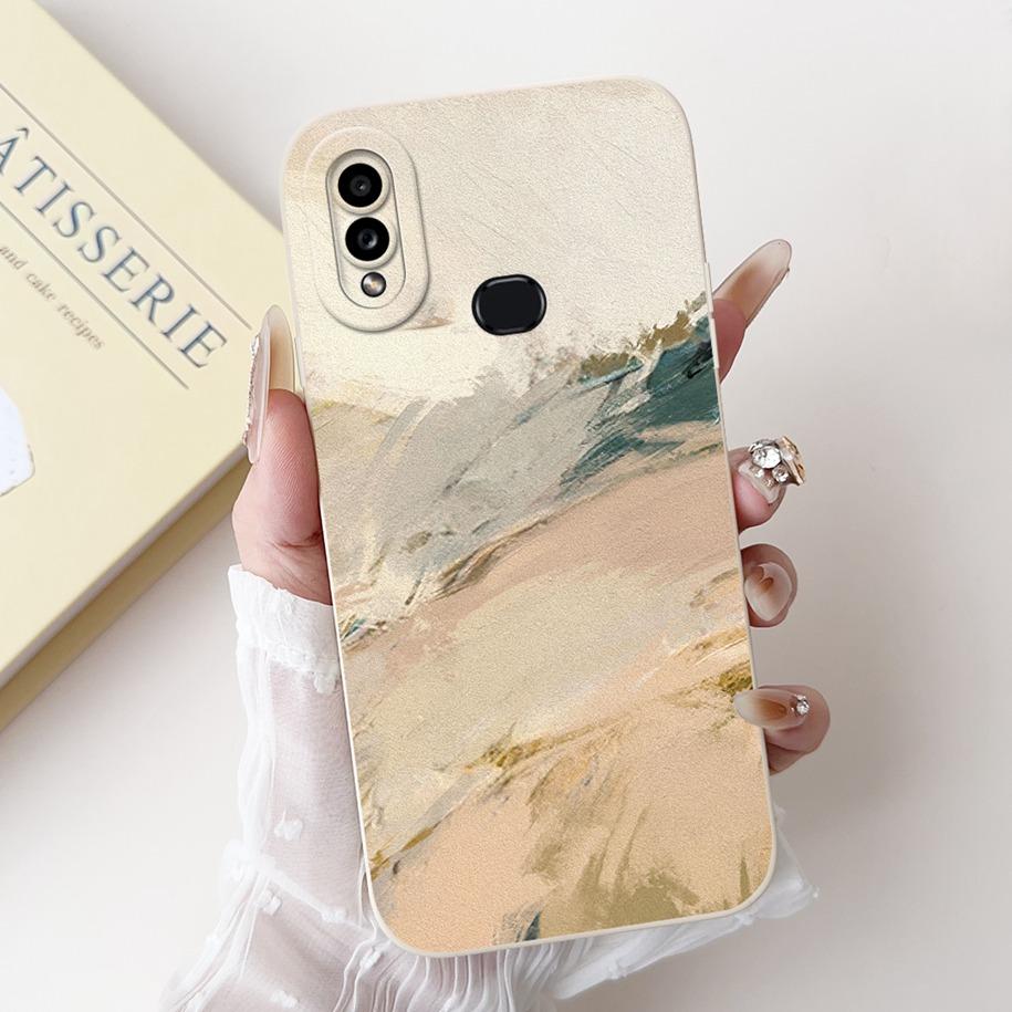 

For Samsung Galaxy A10 A10S M01S Phone Case Fashion Flower Back Cover Liquid Silicone Protector on Samsung A 10 Shockproof Funda Samsung A10
