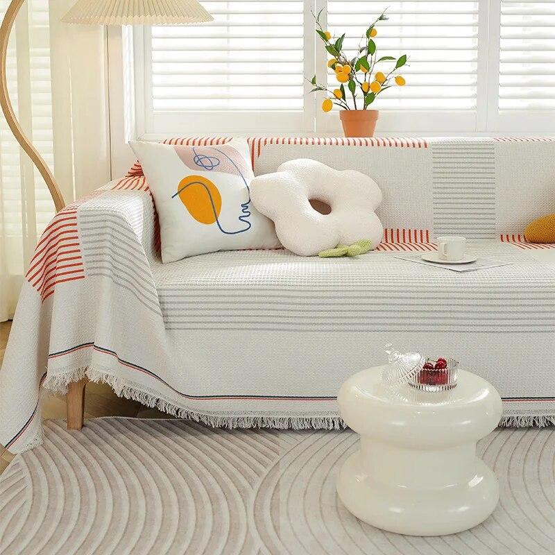 Sofabezug im nordischen Stil, staubdicht, Mehrzweck-Couchtuchbezug, Campingdecke, Sofadecke, Wohnzimmer-Dekorationstuch
