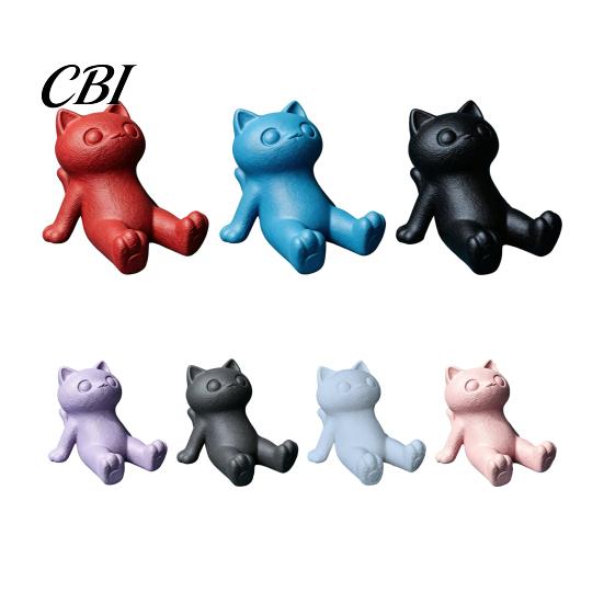 Hands Free Video Stand Cute Cat Phone Stand, 3D Printed Lying Desk Holder for Cell Stable Smartphone Tablet, Mount Home Office Decor, Gift Lovers
