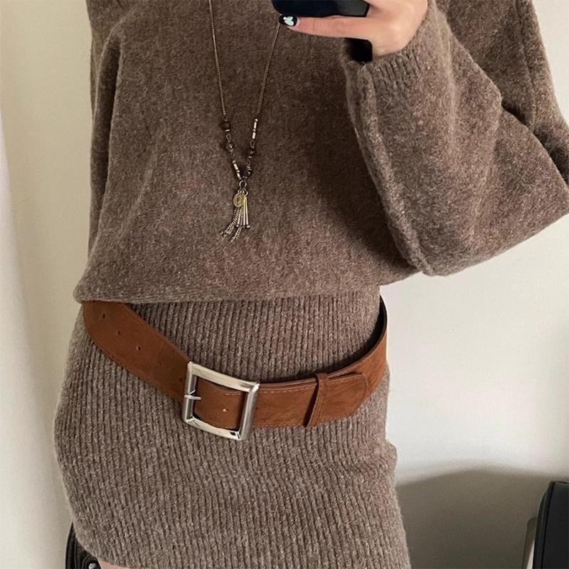 Women's Waist Belt Fashionable PU Leather Belt Decorative Waistband Trendy Waist Ornament for Jeans Trousers Dresses