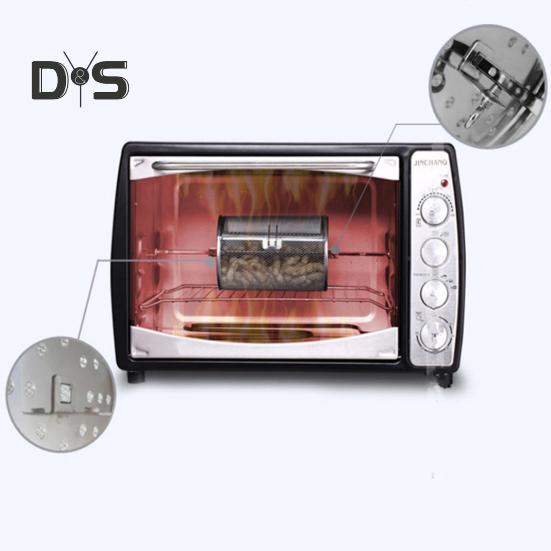 Paslanmaz Çelik Döner Izgara Sepeti Seti Açık Hava Izgara Sebze Balık Barbekü Seti Yükseltilmiş Çubuk Stili Tavuk Kanat Kafesi Otomatik 360 Dönen