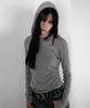 CHICKS Side Point Hood Long Sleeve Melange