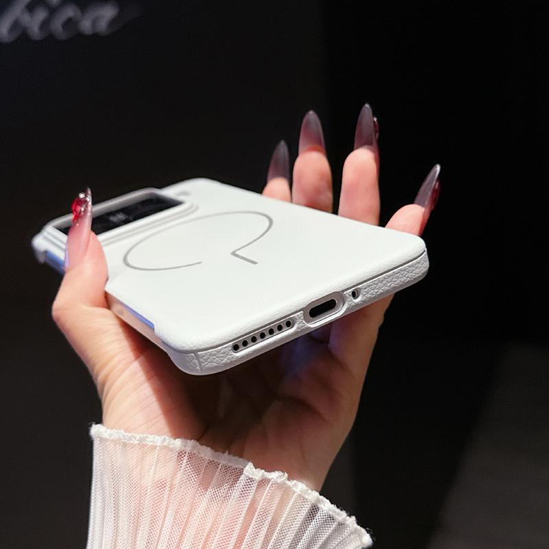 For Magsafe Magnetic Wireless Charging Solid Color Leather Not Border Hard PC Phone Case For Xiaomi 14 15 Ultra Pro Bumper Cover