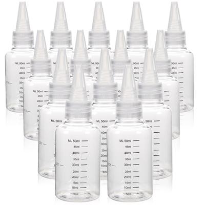 FRCOLOR 50ml Graduated Dropper Bottles, Set of 20, Transparent Dropper Bottles, Lightweight, Portable, for Crafts, Painting, Aromatherapy, Etc.