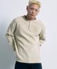 FERNOV Washed Waffle Henley Neck Light Beige
