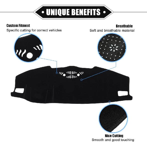 Car Dashboard Cover Mat Compatible for Jeep Grand Cherokee 2021-2023, Protective Polyester Black Center Console Interior Trim Dash Board Mat