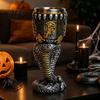 Dark Style Barware Horrible Resin Stainless Steel Skull Goblet, Retro Skeletal Wine Gothic Spooky Theme Tabletop Decor Cocktail Glasses, Vintage