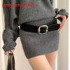 Elegant Pu Wide Belt For Women With Alloy Buckle For Dress And Jeans Styling