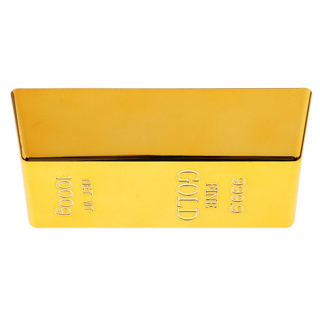 1kg Creative Fake Gold Bar Plastic Golden Paperweight Bullion Bar Simulation New Gold Brick Shape Home Decor for Gifts