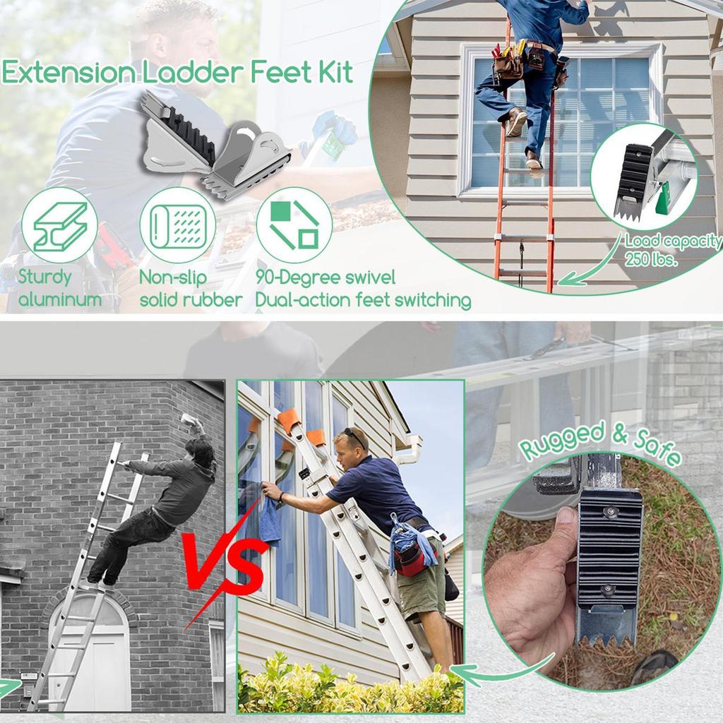 Leiterfüße Aluminium Anti-Rutsch Reparaturwerkzeug Ausziehleiter Ersatz für Dachboden Dach Treppen Werkbank Bohren Pflücken Arbeit Haus