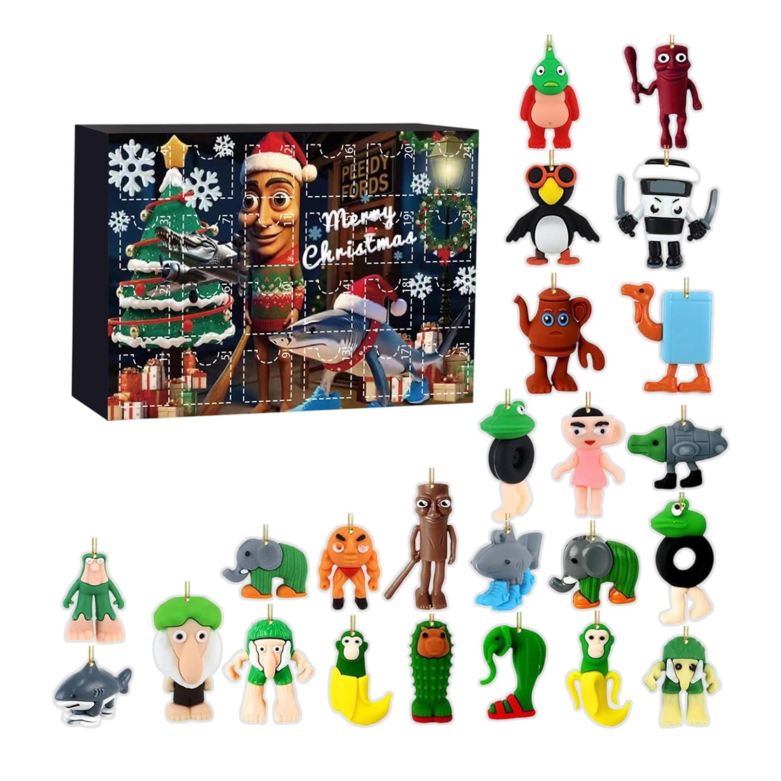 

2D Flat Acrylic Pendant Airplane Box, Countdown Christmas Advent Calendar Blindbox, Christmas Tree Ornament One Size