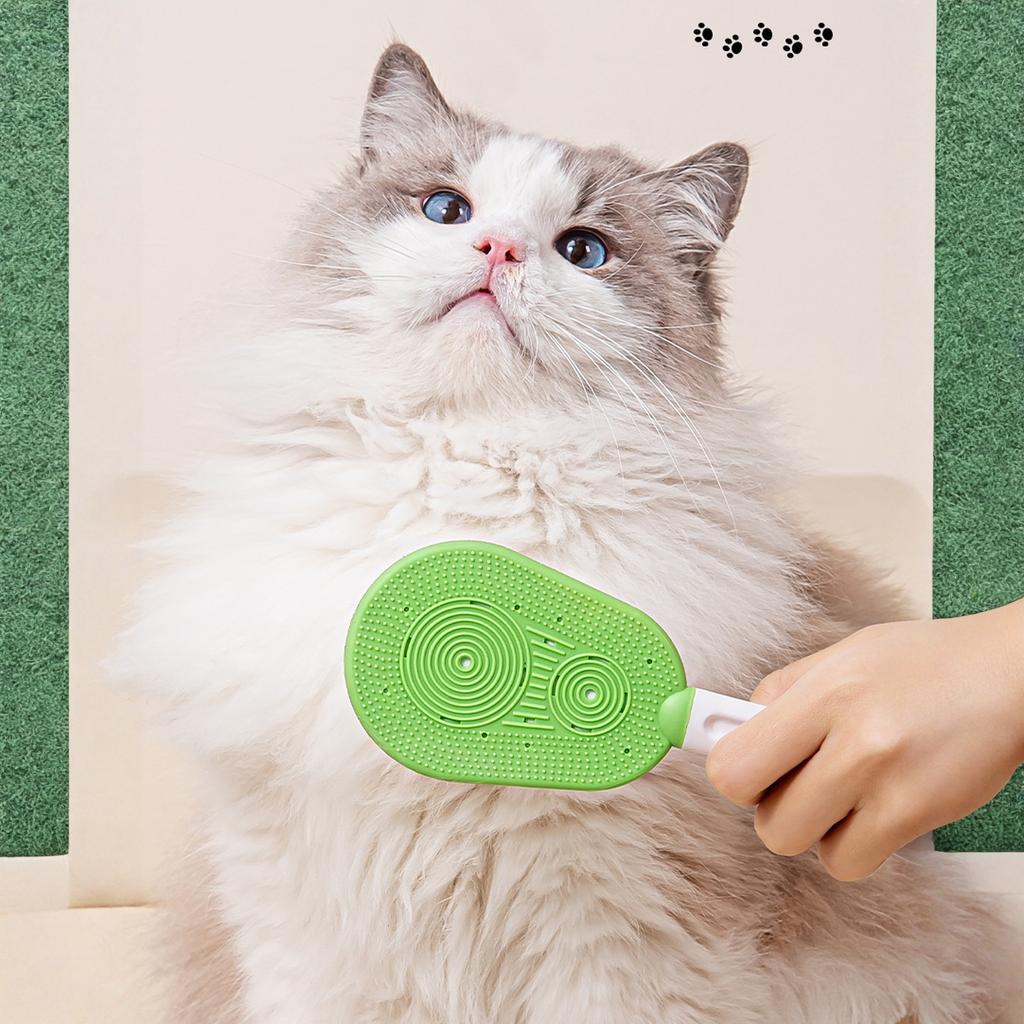 Peigne d'élimination des poils d'animaux avec tête de massage en caoutchouc souple pour le toilettage des chats
