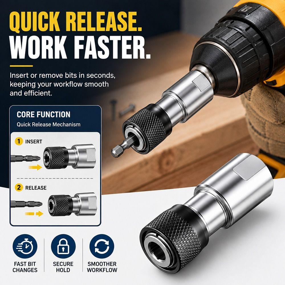 Quick Release Drill Chuck Adapter Double Ended Drill Conversion Head Electric Drill Accessories