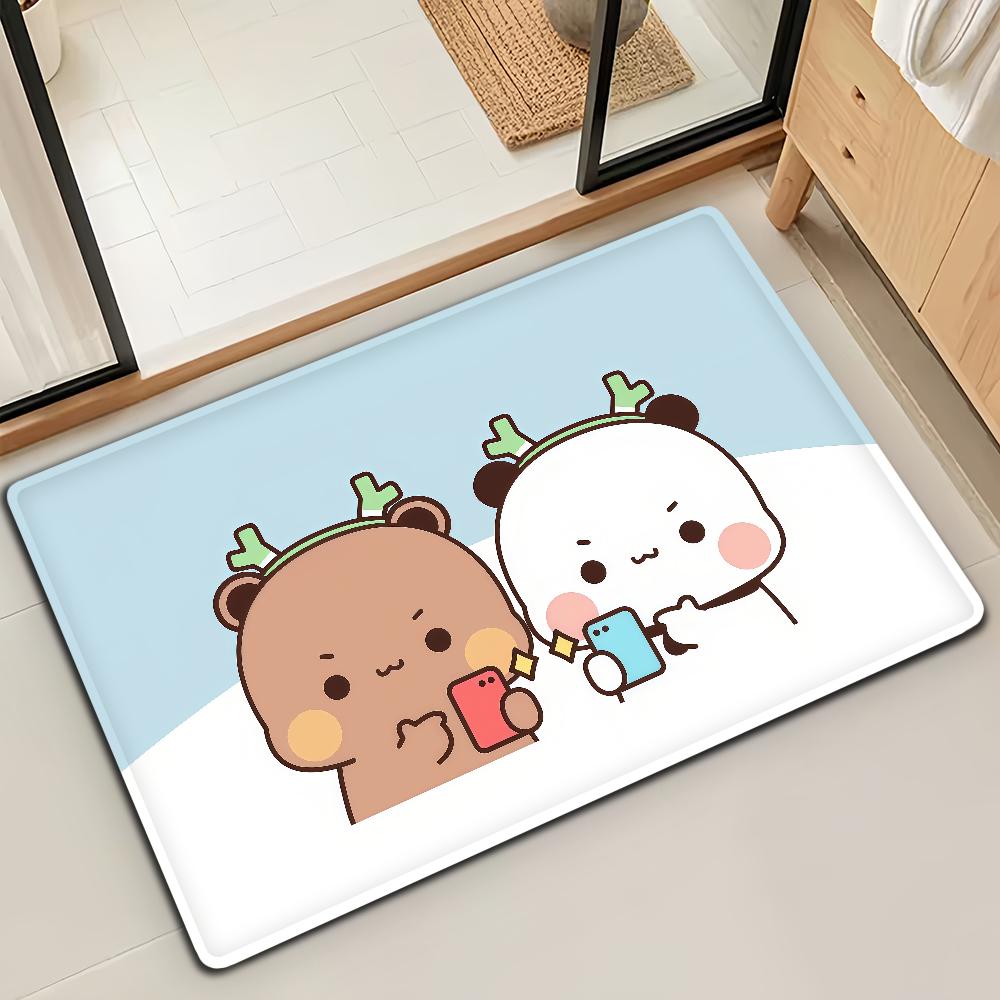 Cartoon Bubu Dudu Cute Door Mat Bath Microfiber Decorative Versatile Flannel Floor Mat Quick Dry Absorbent Non-slip Sole