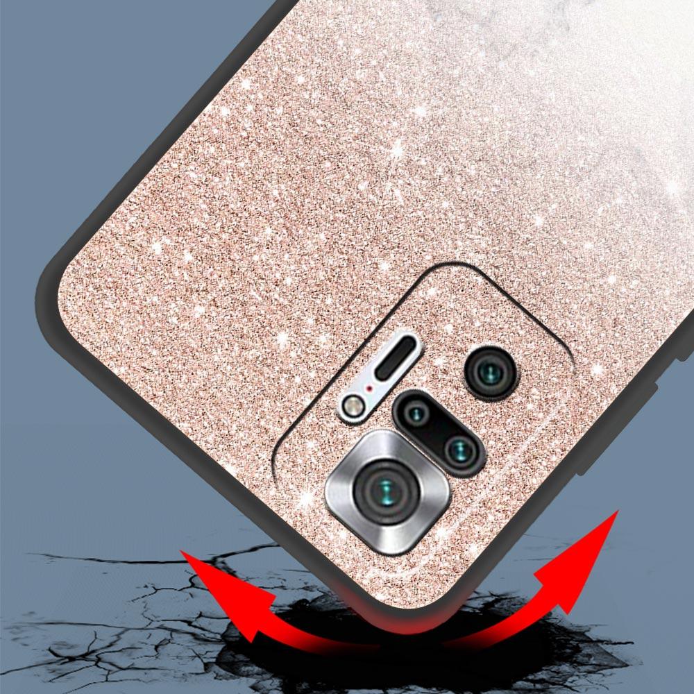 Phone Case Cover for Redmi 14C 10C Note 15 14 13 12 10 11 Pro Plus K40 5G Soft TPU Shockproof Fundas Shell Pink Glitter Capa Bag