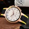TianS Men's Sport Watch Quartz 6-Hand Chronograph Rubber Strap Waterproof Casual Wristwatch