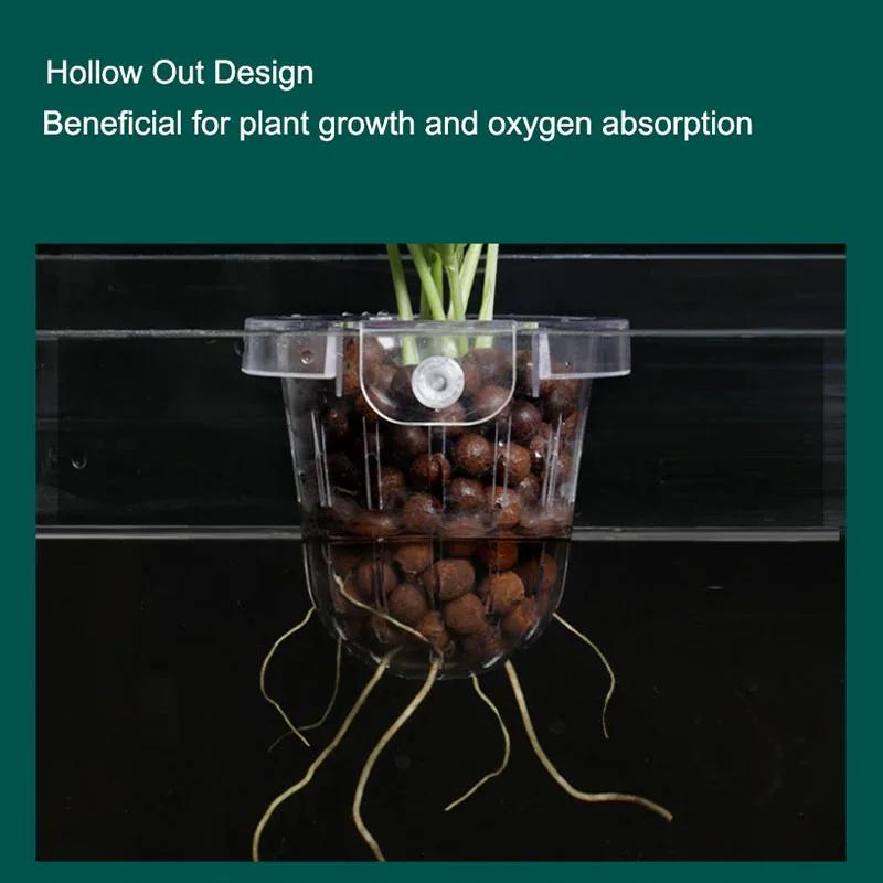 Aquarium Plant Holder Hangable Fish Tank Water Grass Planting Hydroponic Plant Basket Aquarium Planter Cups Wall Mounted Decor