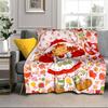 Strawberry Hat And Cat Blanket Flannel Blanket for bed, sofa, Camping, Hiking, Picnic Essentials, gift for family Fan gifts