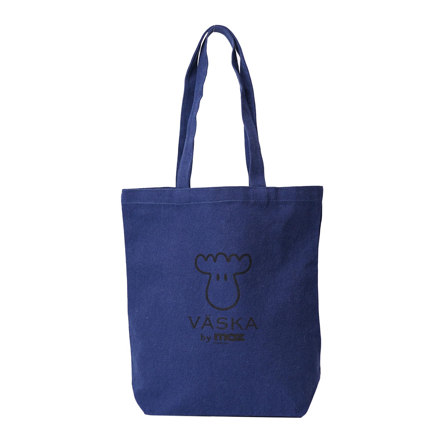 

VASKA by moz - Amazon Exclusive Light Wash Canvas Tote Bag, Swedish Elk Design, Women s, Medium, Perfect for Everyday Use, Shoulder Bag, Cotton, Navy