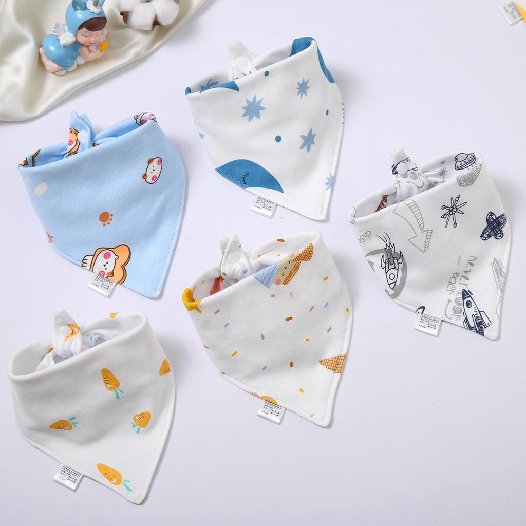 Pure Cotton Baby Triangle Bibs & Scarves for Boys and Girls