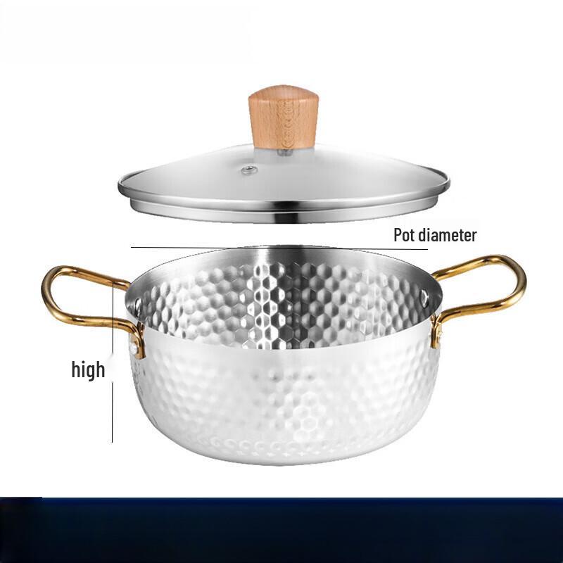 Lilang Commercial Hammered Stainless Steel Saucepan with Lid