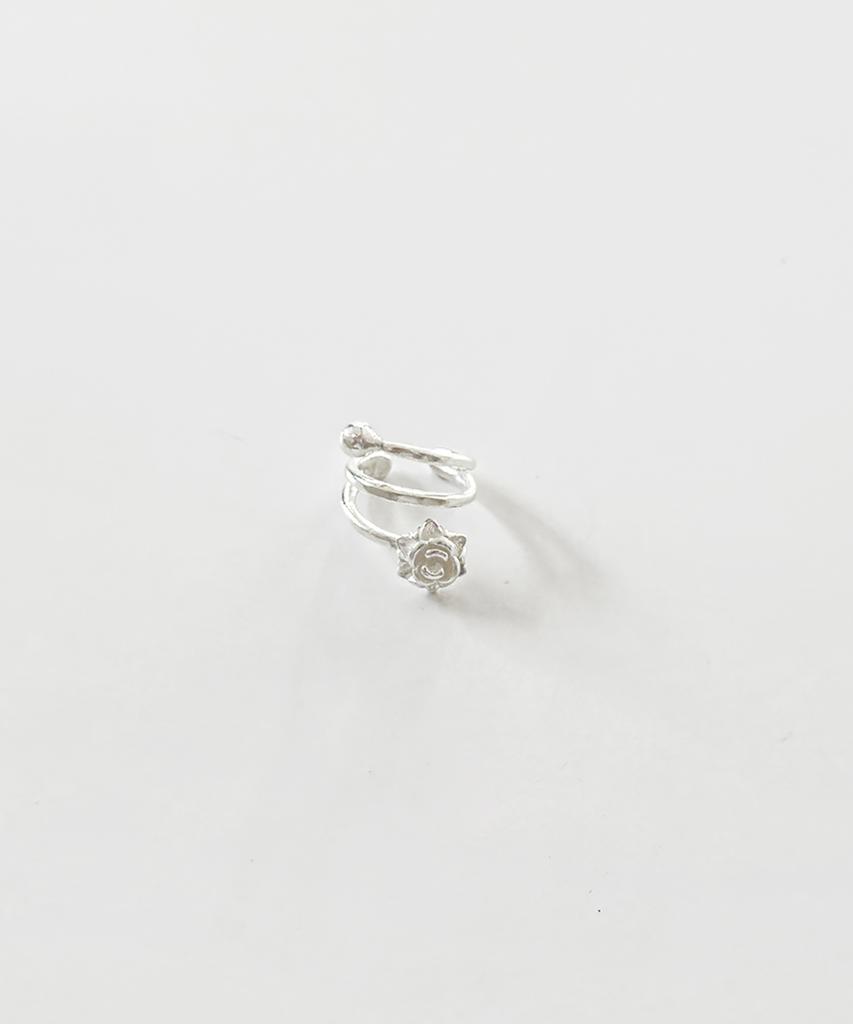 Still Instant Rose With Dew - Earcuff 01