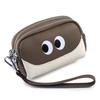New first-layer cowhide change bag mini cute women's small wallet multi-functional leather three-zipper storage bag
