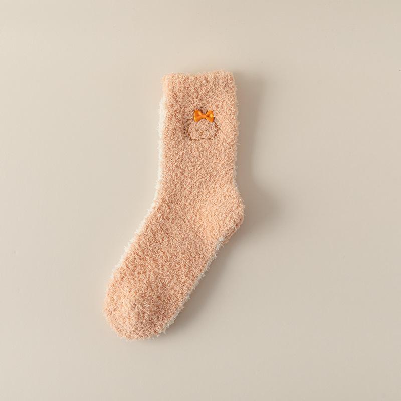 

Cute Coral Fleece Socks Women S Non-Fleece Half-Edge Fleece Socks Women S Winter Thickened Warm Floor Socks Cartoon Sleep Socks One size fits all