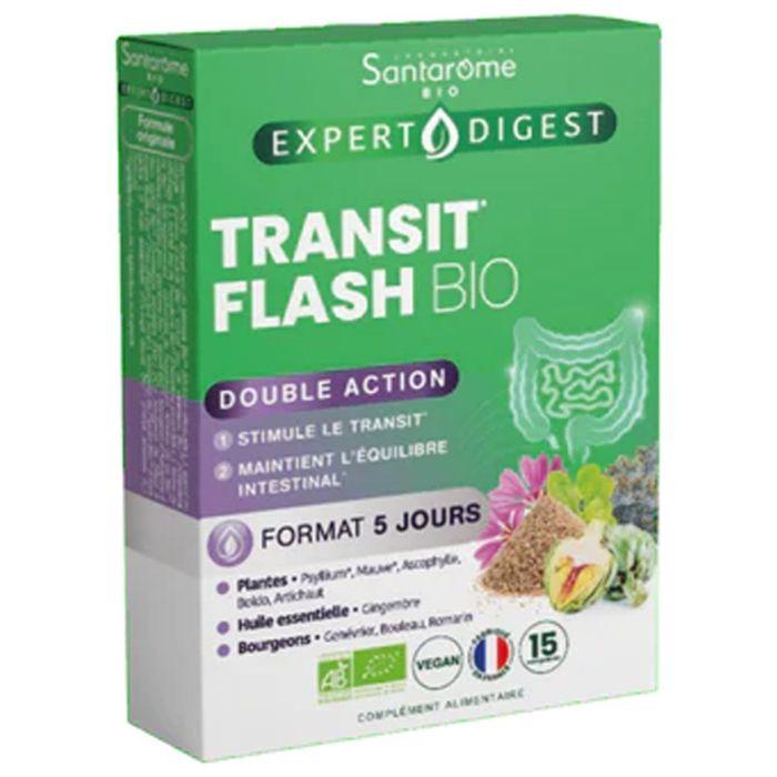 Santarome Transit Flash Bio - Double Action - 15 Comprimés