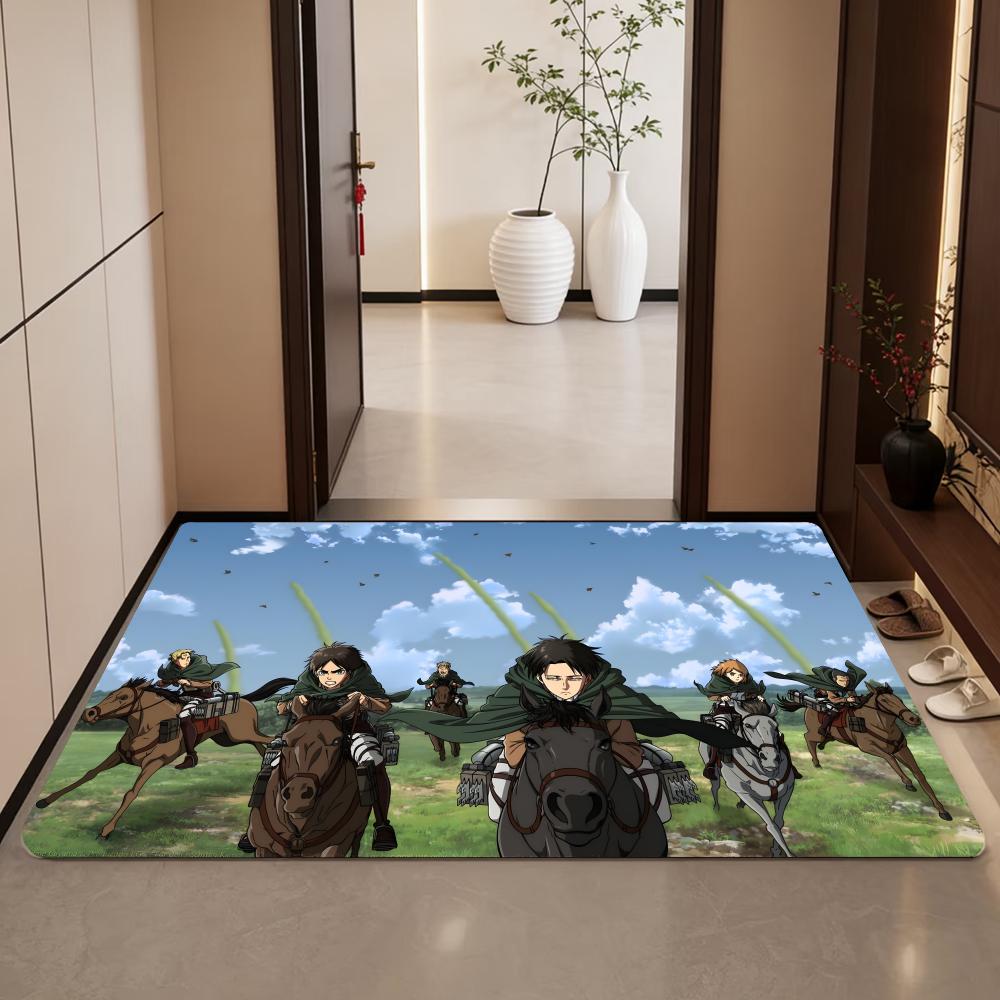 Anime A-Attack On Titan Floor Mat Diatomite Bath Mat, Quick Dry Absorbent Non-Slip Door Mat