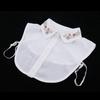 Women Removable Faux Collar Floral Embroidered Half Shirt Blouse Dickey Fashion Bib for Casual T Shirt