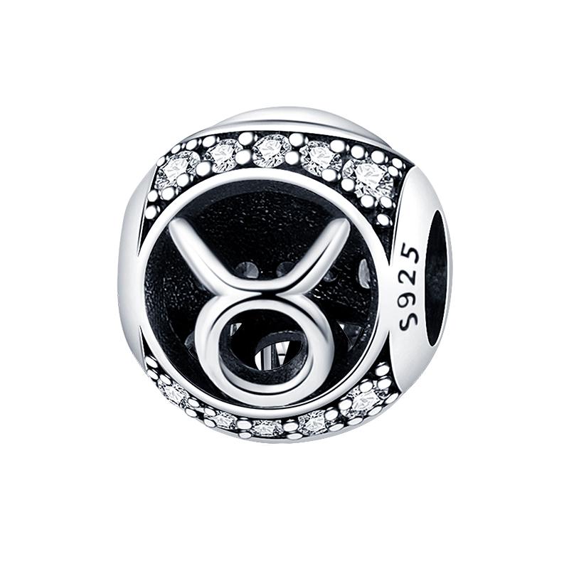 100% Copper 12 Constellation Abacus Series Charms Beads Fit Pan Original Bracelets Diy Jewelry Fine Making Gifts