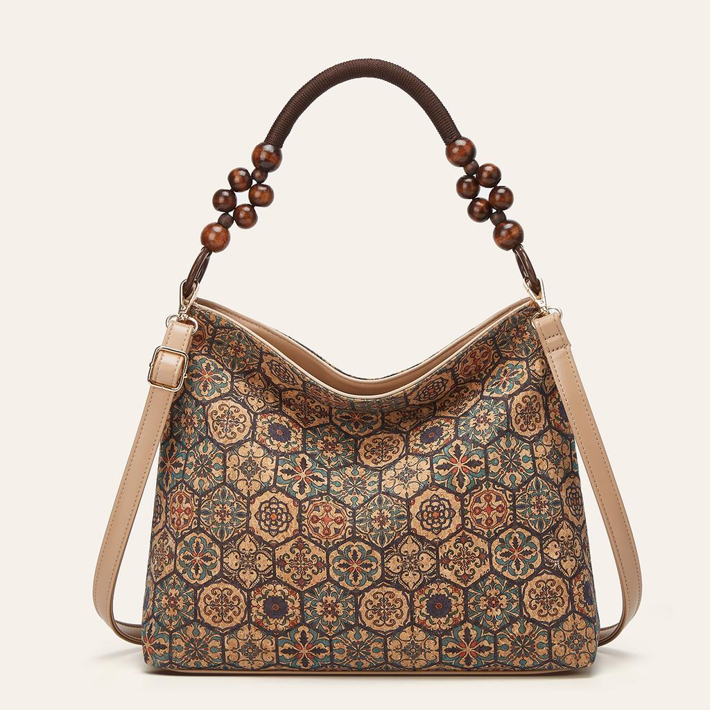 Multi-element Retro Ethnic Style Cork Handbag Shoulder Messenger Bag Bark Bag