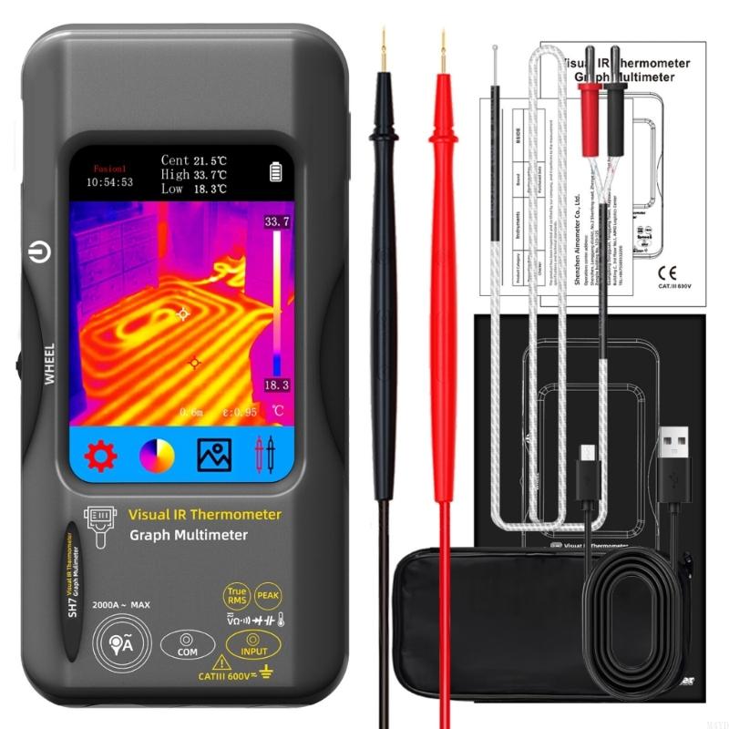 Thermal Imaging Multimeter Thermal Analysis Meter for HVAC Systems and Electrical Circuit Temperature Monitoring M4YD