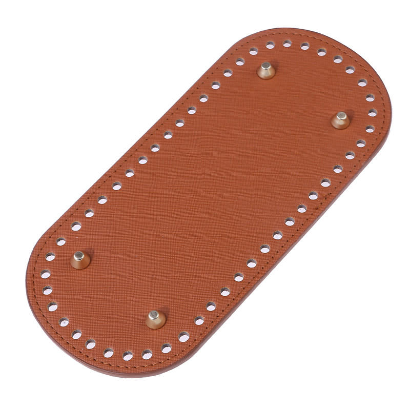 Creative Oval Shape DIY Hand Stitched Woven Bag Cushion Base with Holes Rivet Bottom Accessories